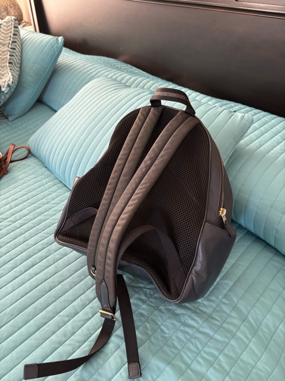 Coach Navy Blue Nylon Mini Backpack with Gold Hardware - Picture 3 of 4